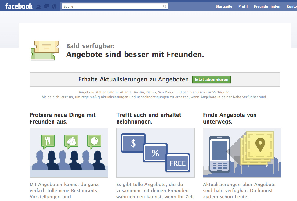 Facebook Deals startet und konkurriert gegen Groupon