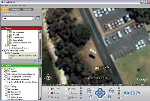 Fliegendes Auto bei Google-Earth entdeckt