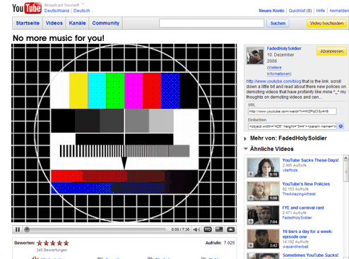 England: YouTube legt Musikvideos still