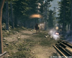 Call of Juarez: Bound in Blood nimmt den Spieler mit auf eine Reise durch das vom Bürgerkrieg verwüstete Georgia, bis hin zu den aztekischen Ruinen von Mexico. Der Titel ist ein epischer Western mit allen Zutaten, die dieses Genre für die Spieler so interessant macht - Banditen, Duelle, Schätze, Frauen und vieles mehr. Noch nie war der Westen so wild wie hier: Der Spieler schlüpft in die Rolle der beiden McCall-Brüder, die sich in ein aufregendes Abenteuer voller Gesetzlosigkeit und Habgier stürzen, das mitten in der legendären Ära der amerikanischen Geschichte spielt.