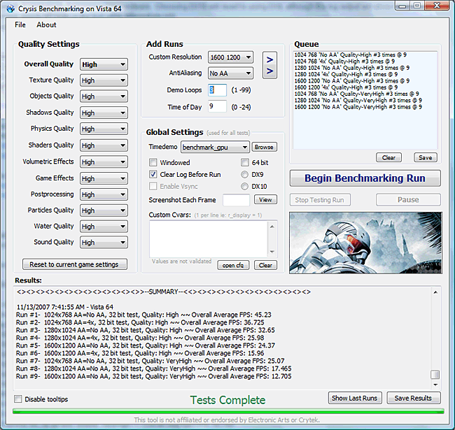 Crysis Benchmarktool